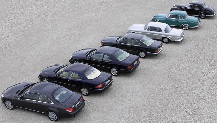 Mercedes coupe evolution: 1952 to 2007