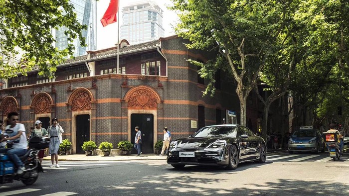 Porsche shows Taycan mostly undisguised in China