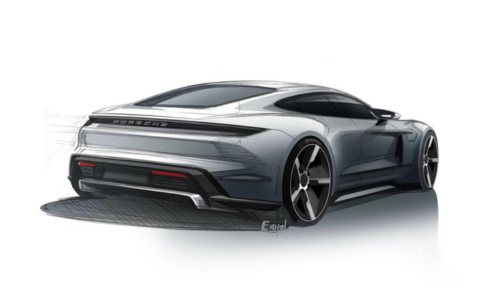 Porsche shows Taycan sketches ahead of full unveiling