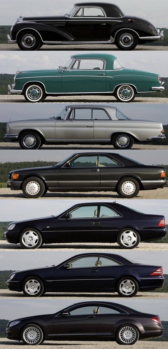 Mercedes coupe evolution: 1952 to 2007