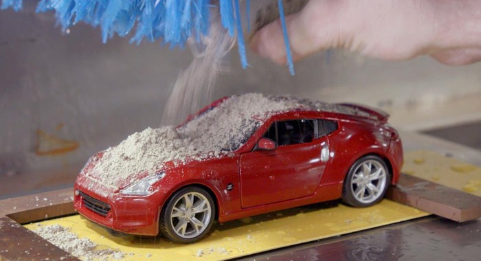 Nissan builds tiny car wash to test paint [Video]