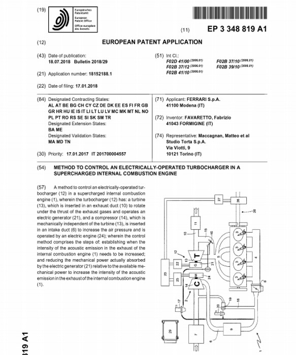 Leaked Ferrari patent outlines new turbo engine tech