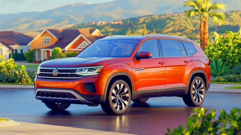 Illustration of the 2025 Volkswagen Atlas, a spacious family SUV focusing on comfort and utility.