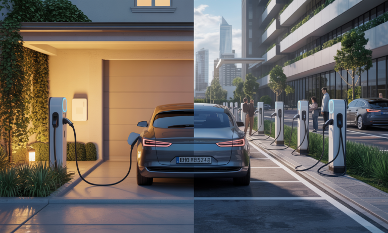 Electric car charging: home vs public stations compared
