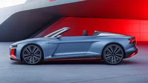Illustration of the Audi Concept C electric convertible showcasing its sleek, futuristic design.
