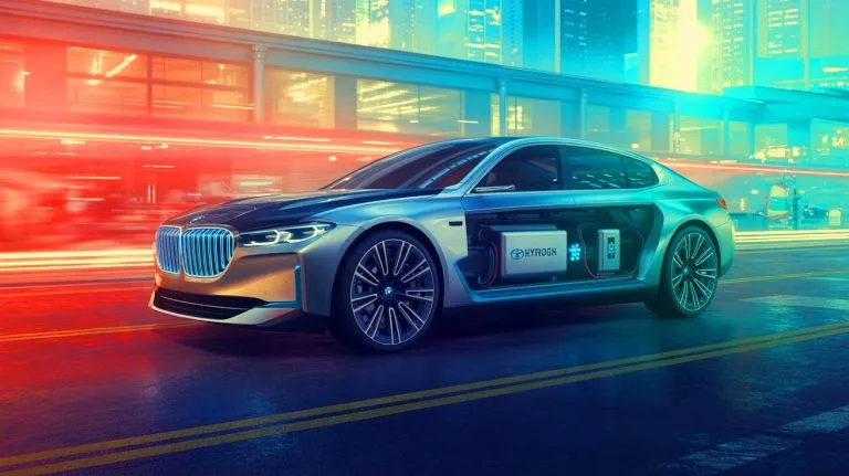 Illustration of BMW's third-generation hydrogen fuel cell system in development with Toyota.