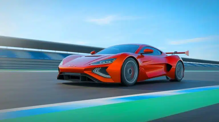 Illustration of BYD's Yangwang U9 Xtreme Hypercar Breaking Speed Records.