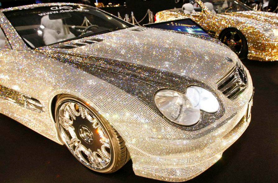 Diamond-covered Mercedes SL sure to turn heads