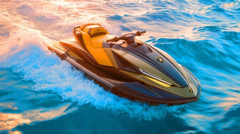 Illustration of Lamborghini's Seabob SE63, a high-performance electric personal watercraft.