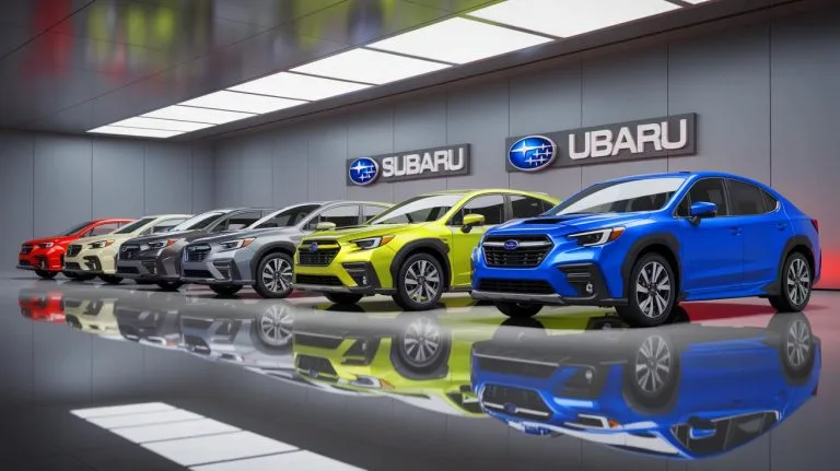 Illustration of Subaru surpassing Toyota and Lexus in reliability rankings.