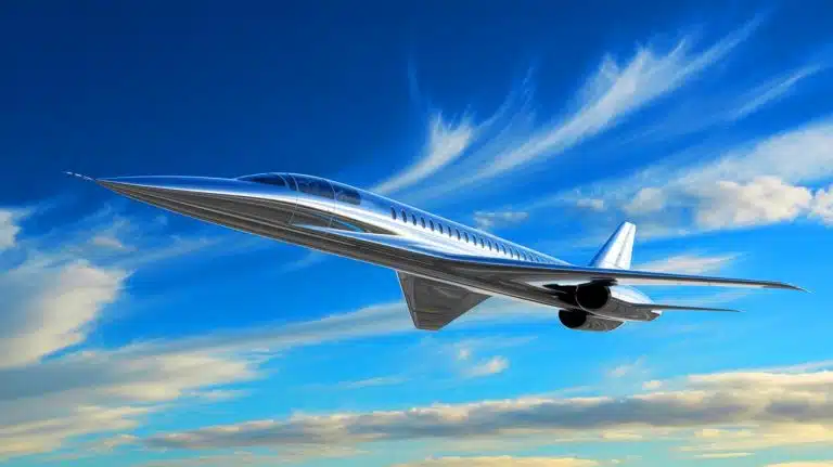 Illustration of the Spike S-512 Diplomat Supersonic Jet in Flight.