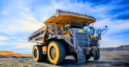 Illustration of the innovative airless wheel technology developed by Global Air Cylinder Wheels for heavy mining vehicles.