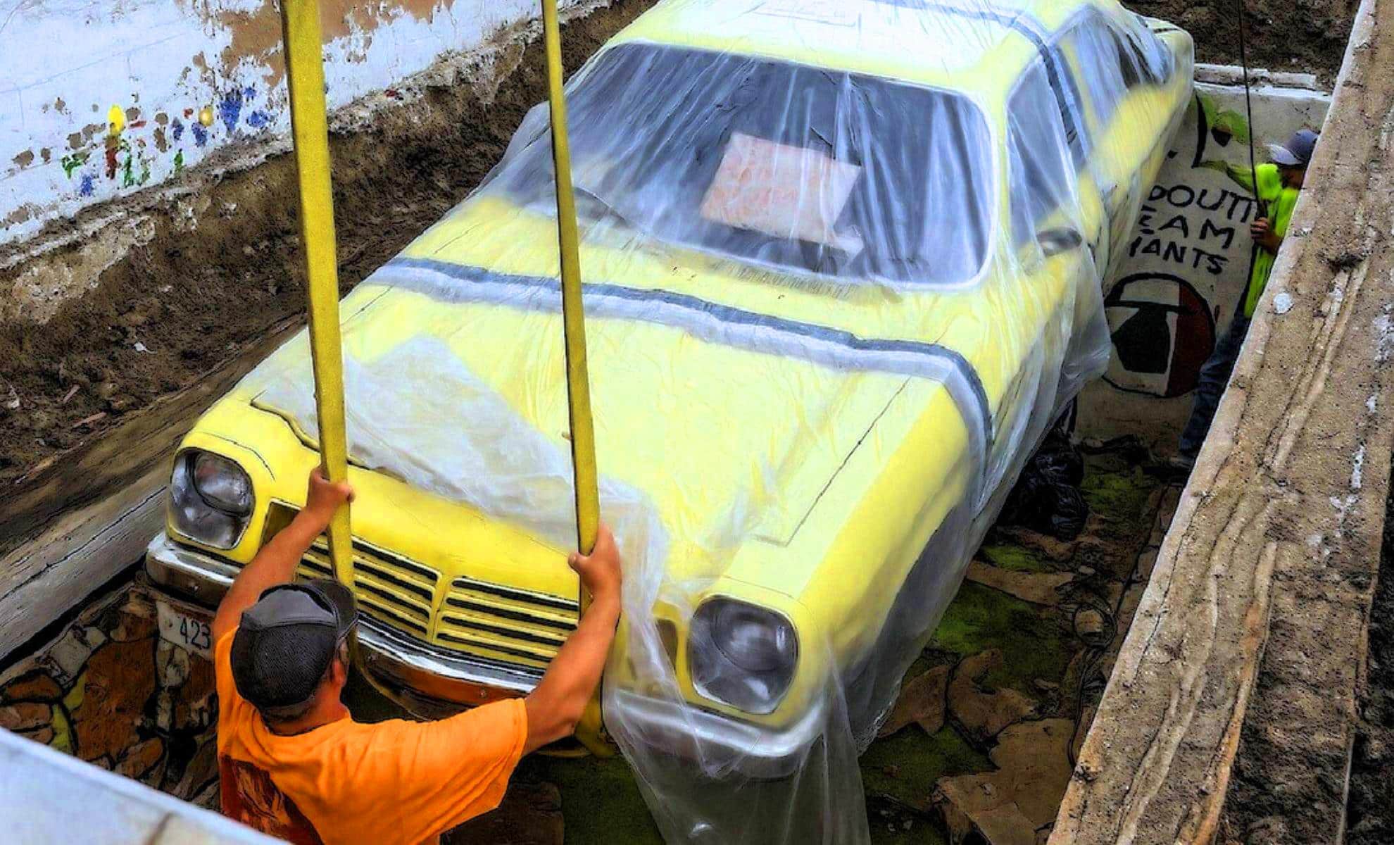 “Nebraska Man Buries Brand New Car Underground”: 1975 Chevy Vega Emerges Perfect After 50 Years While 5,000 Time Capsule Items Survive Concrete Tomb