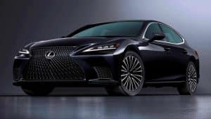 Illustration of the Lexus LS500 AWD Heritage Edition, the final model in the iconic luxury sedan lineup.