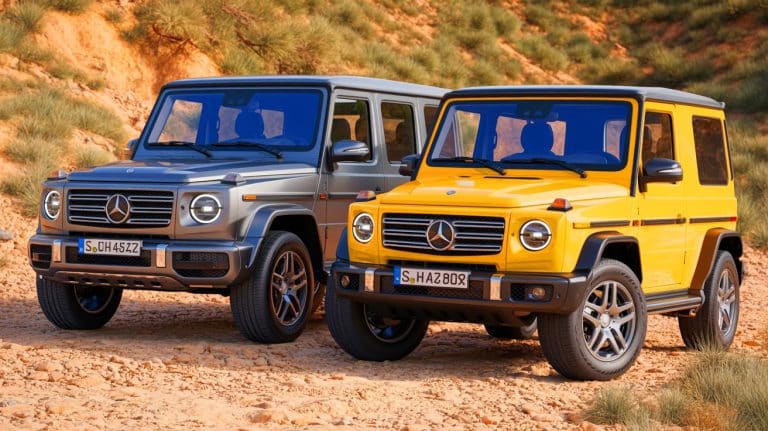 Illustration of a $4,000 Chinese-made fake G-Wagen being tested against a real Mercedes G-Wagen.