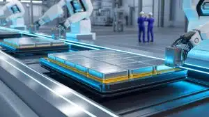 Illustration of a new battery design that extends electric vehicle range by up to 50% without increasing size.