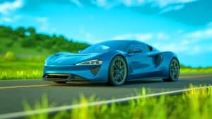 Illustration of France's New Electric Sports Car Unveiling, Marking a Shift from Hydrogen to Electrification.