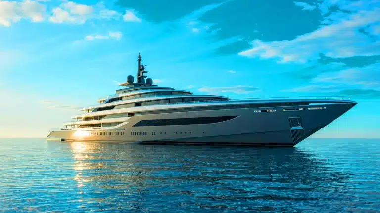 “This Is a Floating City”: Gabe Newell’s $800 Million Leviathan Packs 280 Miles of Cables, Full Hospital, and Emission-Free Power Illustration of Gabe Newell's Leviathan superyacht showcasing its luxury and advanced technology.