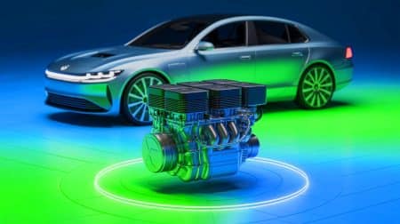 Illustration of Germany's Hydrogen Combustion Engine Breakthrough.