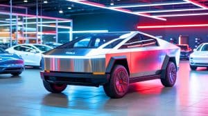 Illustration of Tesla's Cybertruck Facing Market Challenges and Strategic Price Adjustments.