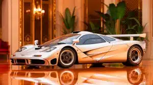 Illustration of a rare McLaren F1 from the Brunei royal collection set for auction.