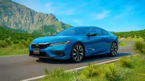 Illustration of the 2026 Honda Prelude showcasing its modern design and hybrid technology features.