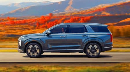 Illustration of the 2026 Hyundai Palisade highlighting its design and performance features.