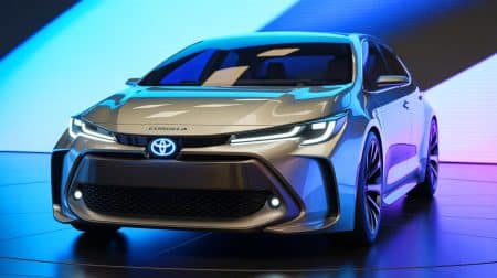 Illustration of the Toyota Corolla concept car unveiled at the Tokyo auto show.