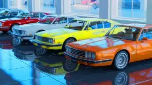 Illustration of Car and Driver's annual 10Best Cars list showcasing top automotive models through the decades.