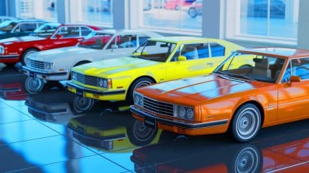 Illustration of Car and Driver's annual 10Best Cars list showcasing top automotive models through the decades.