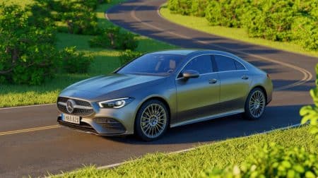 Illustration of the 2027 Mercedes-Benz CLA220 Hybrid showcasing its elegant design and advanced hybrid technology.